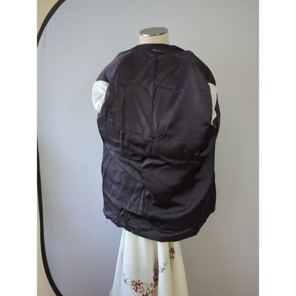 VTG Enrico Canali 44L Blazer Sport Coat Double Breasted Blue Black Designer EUC - Picture 6 of 9